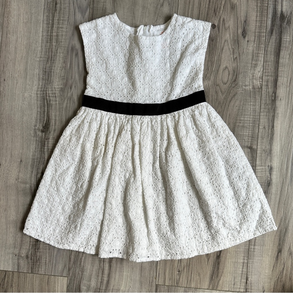 Joe Fresh White Lined Sleeveless Cotton Doily Dress - 3 years
